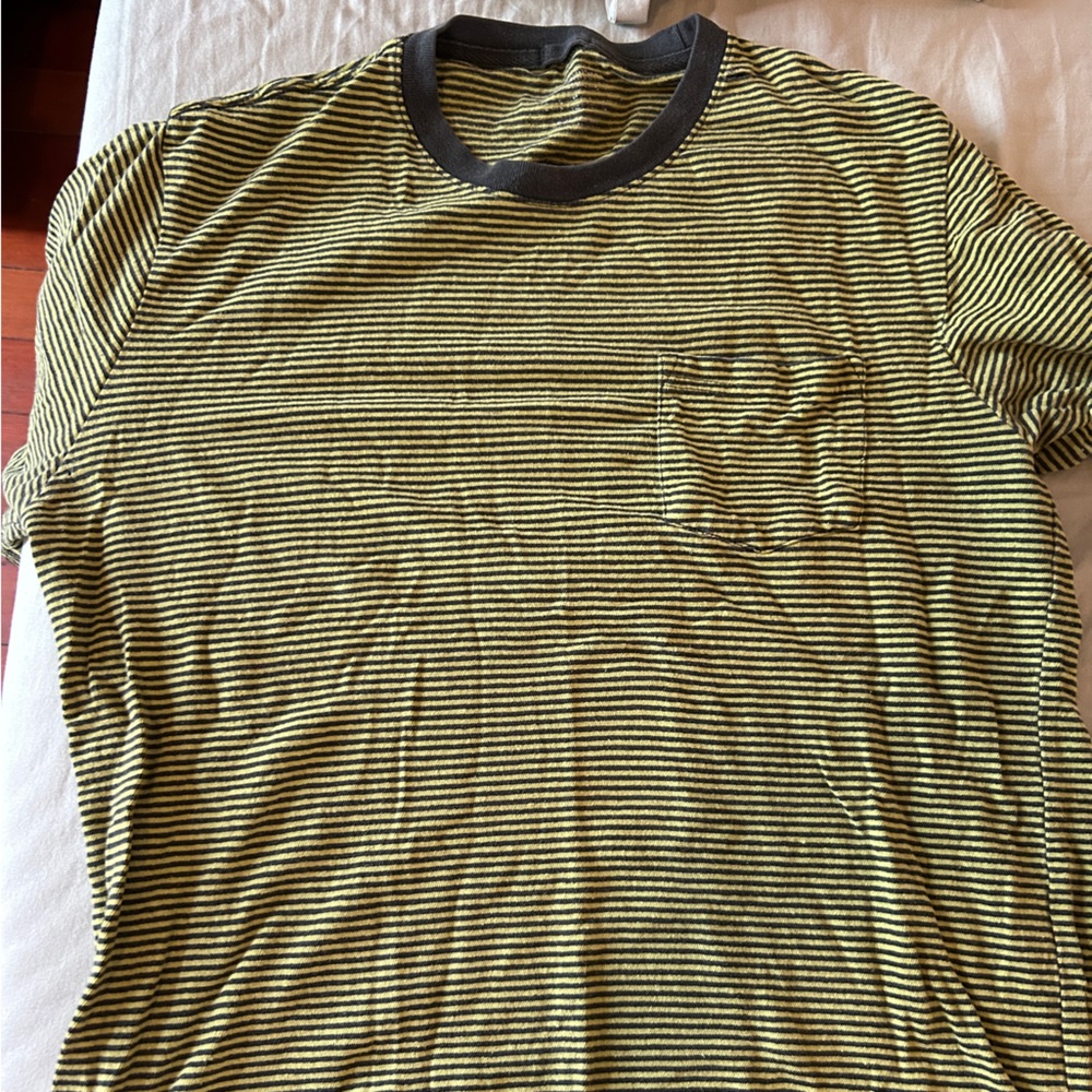 Striped Black & green Crewneck Tee